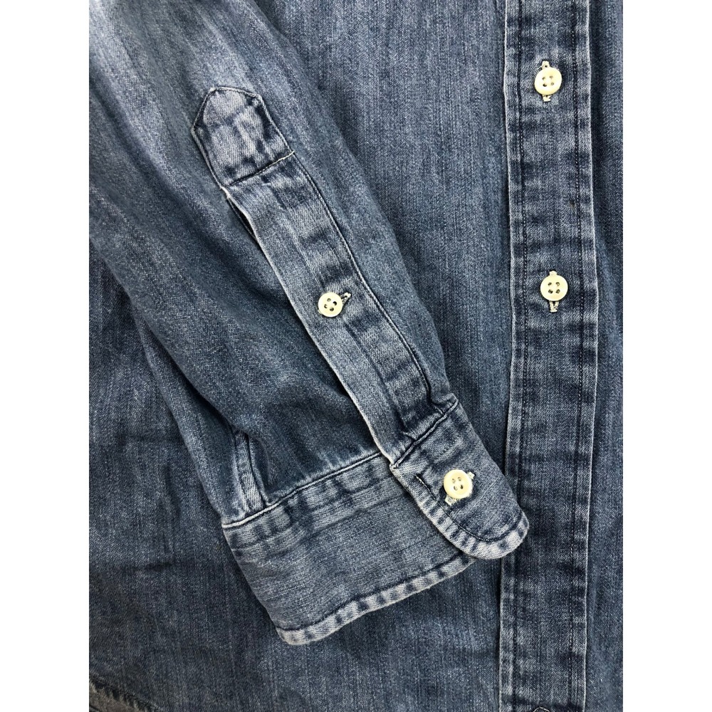 Ralph Lauren Shirt Men Size L Blue Denim Button Down - Picture 3 of 9